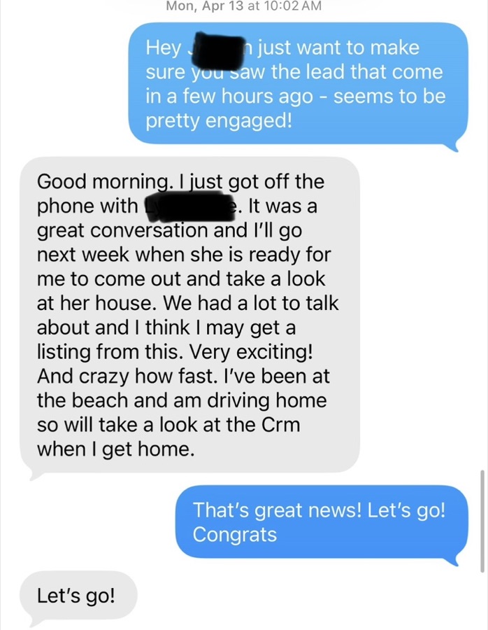 Client text conversation 1